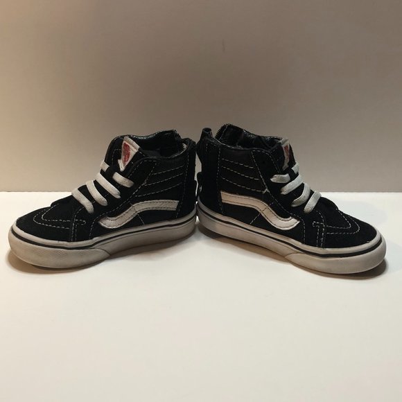 Vans Other - Vans Sk8-Hi Zip Canvas Black White Toddlers sz 6